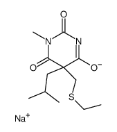 sodium,5-(ethylsulfanylmethyl)-1-methyl-5-(2-methylpropyl)pyrimidin-3-ide-2,4,6-trione Structure