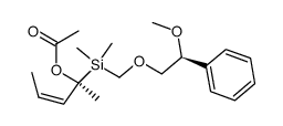 (1S,2Z)-1-({[(2S)-2-methoxy-2-phenylethoxy]methyl}(dimethyl)silyl)-1-methylbut-2-enyl acetate结构式