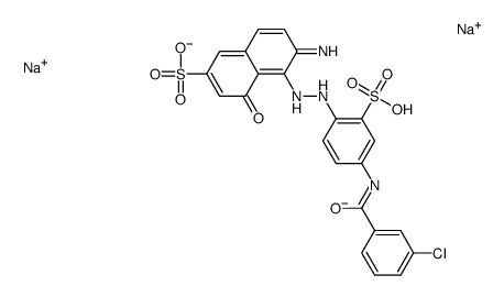 disodium 6-amino-5-[[4-[(3-chlorobenzoyl)amino]-2-sulphonatophenyl]azo]-4-hydroxynaphthalene-2-sulphonate Structure