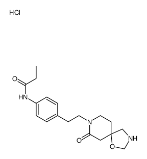 N-[4-[2-(7-oxo-1-oxa-3,8-diazaspiro[4.5]decan-8-yl)ethyl]phenyl]propanamide,hydrochloride Structure