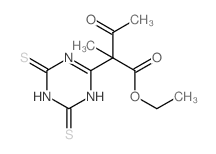 1,3,5-Triazine-2-aceticacid, a-acetyl-1,4,5,6-tetrahydro-a-methyl-4,6-dithioxo-, ethylester Structure