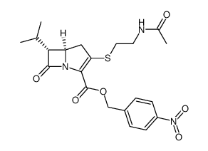 (5R,6R)-p-nitrobenzyl 3-((2-acetamidoethyl)thio)-6-isopropyl-7-oxo-1-azabicyclo(3.2.0)hept-2-ene-2-carboxylate结构式
