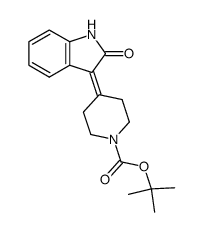 3-[1-(t-butyloxycarbonyl)-4-piperidylidene]-1,3-dihydro-2H-indol-2-one结构式