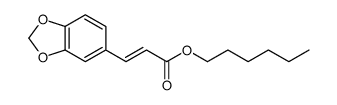 hexyl 3-(1,3-benzodioxol-5-yl)prop-2-enoate结构式