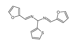 1-(furan-2-yl)-N-[(furan-2-ylmethylideneamino)-thiophen-2-ylmethyl]methanimine Structure