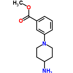 Methyl 3-(4-amino-1-piperidinyl)benzoate结构式