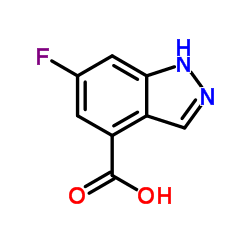 6-氟-1H-吲唑-4-羧酸结构式