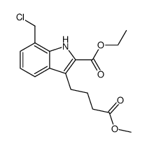 3-[3-(methoxycarbonyl)propyl]-7-chloromethyl-1H-indole-2-carboxylic acid ethyl ester结构式