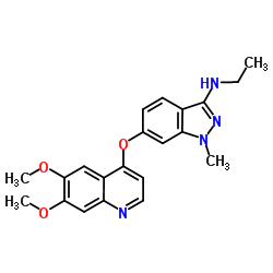 6-[(6,7-Dimethoxy-4-quinolinyl)oxy]-N-ethyl-1-methyl-1H-indazol-3-amine Structure