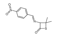 (3R)-4,4-dimethyl-3-[(4-nitrophenyl)methylideneamino]thietan-2-one Structure