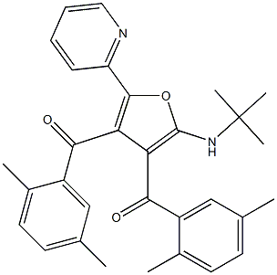 Methanone,[2-[(1,1-dimethylethyl)amino]-5-(2-pyridinyl)-3,4-furandiyl]bis[(2,5-dimethylphenyl)- (9CI) Structure