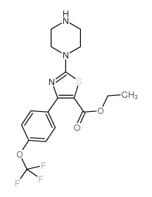 ethyl 2-piperazin-1-yl-4-[4-(trifluoromethoxy)phenyl]-1,3-thiazole-5-carboxylate Structure