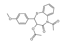 2-(4'-methoxyphenyl)-3-acetoxy-5-acetyl-2,3-dihydro-1,5-benzothiazepin-4(5H)-one Structure