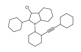 3-chloro-2-cyclohexyl-1-[2-(2-cyclohexylethynyl)cyclohexyl]-2,3,3a,4,5,6,7,7a-octahydrophosphindole结构式