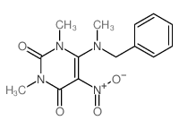 6-(benzyl-methyl-amino)-1,3-dimethyl-5-nitro-pyrimidine-2,4-dione structure