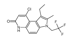 9-Chloro-1-ethyl-2-methyl-3-(2,2,2-trifluoroethyl)-3,6-dihydro-pyrrolo[3,2-f]quinolin-7-one结构式