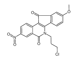 6-(3-chloropropyl)-9-methoxy-5,6-dihydro-3-nitro-5,11-diox-o-11H-indeno[1,2-c]isoquinoline结构式