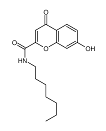 N-heptyl-7-hydroxy-4-oxochromene-2-carboxamide结构式