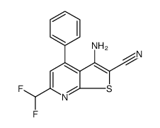 Thieno[2,3-b]pyridine-2-carbonitrile, 3-amino-6-(difluoromethyl)-4-phenyl Structure