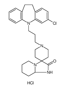 Spiro[imidazo[1,2-a]pyridine-3(2H),4'-piperidin]-2-one, 1'-[3-(3-chloro-10,11-dihydro-5H-dibenz[b,f]azepin-5-yl)propyl]hexahydro-, hydrochloride结构式