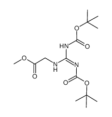 methyl (N,N'-bis(tert-butoxycarbonyl)carbamimidoyl)glycinate结构式