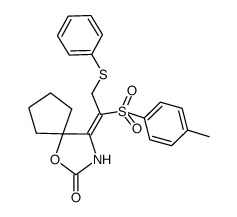4-[2-phenylsulfanyl-1-(p-toluenesulfonyl)ethylidene]-1-oxa-3-aza-spiro[4.4]nonan-2-one结构式