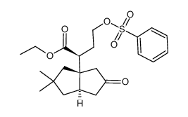 4-(benzenesulfonyloxy)-2-(2,2-dimethyl-5-oxo-hexahydropentalen-3a-yl)butyric acid ethyl ester Structure