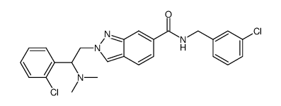 N-(3-Chlorobenzyl)-2-[2-(2-chlorophenyl)-2-(dimethylamino)ethyl]-2H-indazole-6-carboxamide结构式