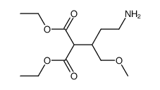 2-Aethoxycarbonyl-5-amino-3-methoxymethyl-valeriansaeure-aethylester结构式