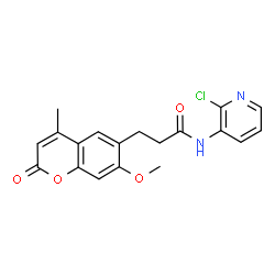 N-(2-chloropyridin-3-yl)-3-(7-methoxy-4-methyl-2-oxo-2H-chromen-6-yl)propanamide结构式