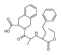 (3S)-2-[(2S)-2-[[(2R)-1-ethoxy-1-oxo-4-phenylbutan-2-yl]amino]propanoyl]-3,4-dihydro-1H-isoquinoline-3-carboxylic acid Structure