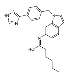 N-[1-[[4-(2H-tetrazol-5-yl)phenyl]methyl]indol-6-yl]hexanamide结构式
