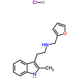 N-(2-Furylmethyl)-2-(2-methyl-1H-indol-3-yl)ethanamine hydrochloride (1:1)结构式