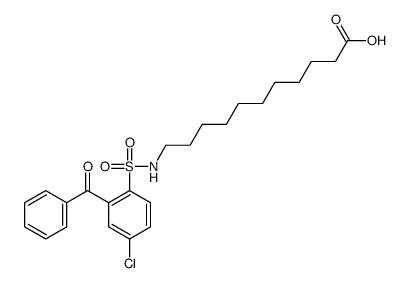 11-[(2-benzoyl-4-chlorophenyl)sulfonylamino]undecanoic acid结构式