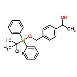 1-[4-({[(2-Methyl-2-propanyl)(diphenyl)silyl]oxy}methyl)phenyl]ethanol结构式