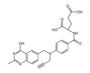 (2S)-2-[[4-[(2-methyl-4-oxo-1H-quinazolin-6-yl)methyl-prop-2-ynylamino]benzoyl]amino]pentanedioic acid structure