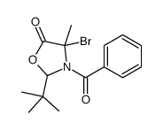 3-benzoyl-4-bromo-2-tert-butyl-4-methyl-1,3-oxazolidin-5-one Structure