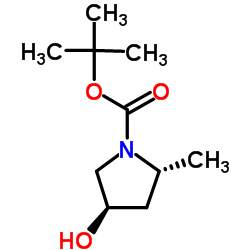 (2R,4R)-N-Boc-4-羟基-2-甲基吡咯烷结构式