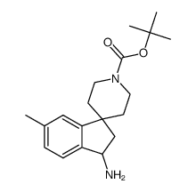 叔-丁基 3-氨基-6-甲基-2,3-二氢螺[茚并-1,4-哌啶]-1-甲酸基酯结构式