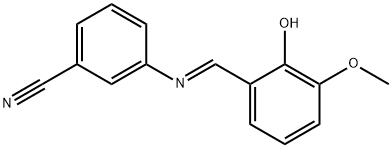 Benzonitrile, 3-[(E)-[(2-hydroxy-3-methoxyphenyl)methylene]amino]- structure