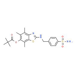 Propanoic acid,2,2-dimethyl-,2-[[[4-(aminosulfonyl)phenyl]methyl]amino]-4,5,7-trimethyl-6-benzothiazolyl ester Structure