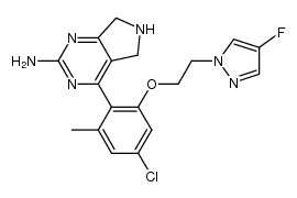 4-{4-chloro-2-[2-(4-fluoro-pyrazol-1-yl)-ethoxy]-6-methyl-phenyl}-6,7-dihydro-5H-pyrrolo[3,4-d]pyrimidin-2-ylamine Structure