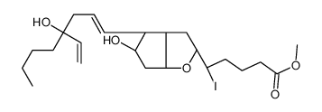 methyl 5-[(3aR,4R,5R,6aR)-4-[(E)-4-ethenyl-4-hydroxyoct-1-enyl]-5-hydroxy-3,3a,4,5,6,6a-hexahydro-2H-cyclopenta[b]furan-2-yl]-5-iodopentanoate Structure