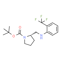 (S)-1-BOC-2-([(2-TRIFLUOROMETHYL-PHENYL)-AMINO]-METHYL)-PYRROLIDINE结构式