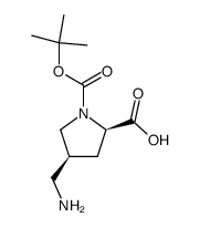 (4R)-1-(tert-butoxycarbonyl)-4-(aminomethyl)-D-proline Structure