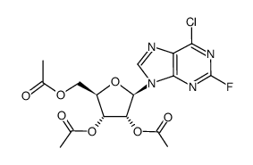 6-chloro-2-fluoro-9-(2,3,5-tri-O-acetyl-β-D-ribofuranosyl)-9H-purine结构式