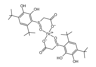 Fe(II)(2-[4,6-di(tert-butyl)-2,3-dihydroxyphenylsulfinyl]acetate)2结构式