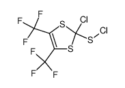 2-chloro-4,5-bis(trifluoromethyl)-1,3-dithiol-2-yl hypochlorothioite Structure