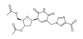 3',5'-bis-O-acetyl-5-(4-nitro-1H-imidazol-1-ylmethyl)-2'-deoxythymidine Structure