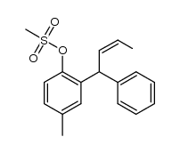 4-methyl-2-(1-phenylbut-2-en-1-yl)phenyl methanesulfonate结构式